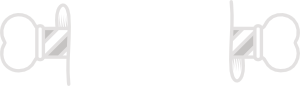 The Barking Barber logo - white